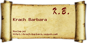 Krach Barbara névjegykártya